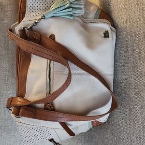 The Sak Stylish Cream and Brown Accent of Green Women's Handbag